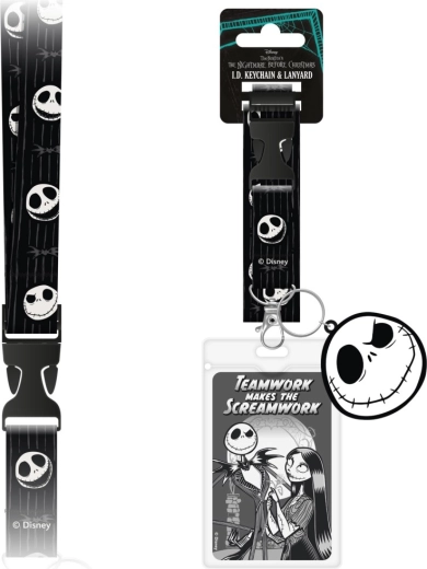 Kaklo virvelė Nightmare Before Christmas su skaidria kišene