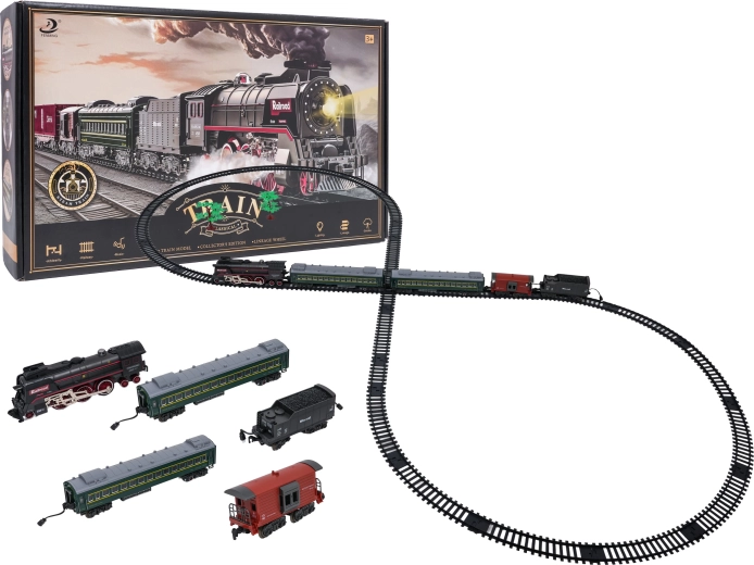 Retro train with lights, sounds and smoke 216 cm