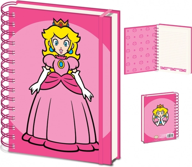 A5 žiedinis bloknotas su PRINCESS PEACH motyvu – SUPER MARIO