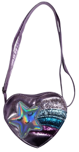 Pink children's heart handbag – shooting star
