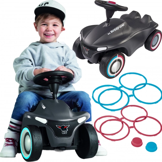 Vaikiškas paspirtukas BIG Bobby Car Neo, antracito spalvos