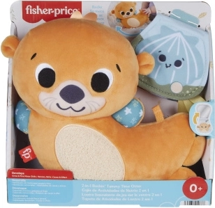 Fisher-Price miela ūdra 2 viename – pagalvėlė gulėjimui ant pilvuko ir barškantis draugas