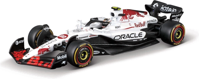 Bburago Formulės 1 modelis Oracle Red Bull Racing RB21 (2025) Yuki Tsunoda #22 su šalmu 1:18