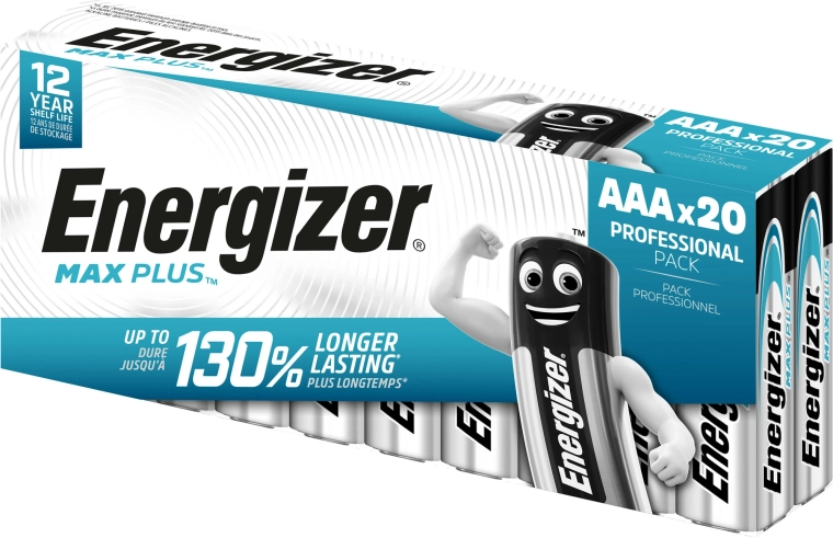 Energizer Max Plus AAA alkaline batteries, 20 pcs