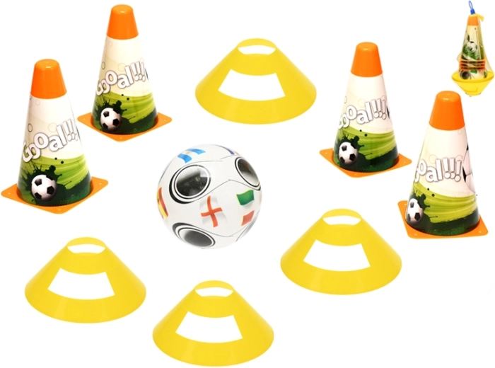 Children's soccer training set with cones, markers and 12 cm ball