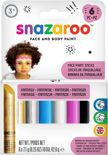 Snazaroo Fantasy veido ir kūno dažų pieštukų rinkinys – 6 vnt.