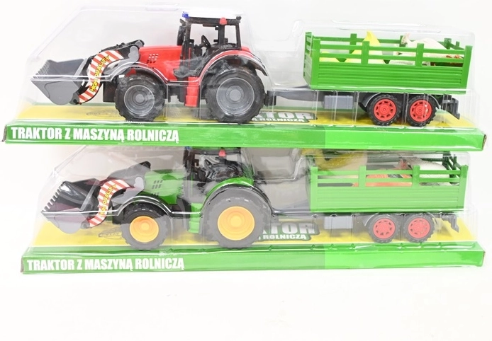 Tractor with front loader and animal figures