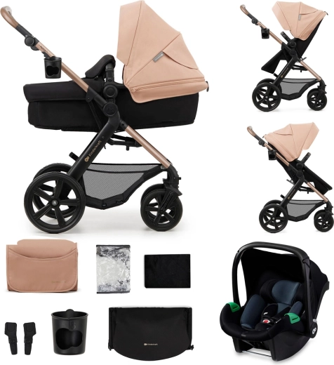 KINDERKRAFT Moov 2 3-in-1 pram stroller with foam wheels – Moonlight Grey