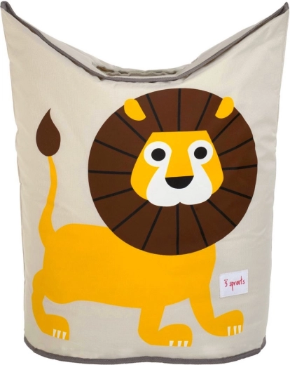 3 Sprouts Laundry Basket, Yellow Lion