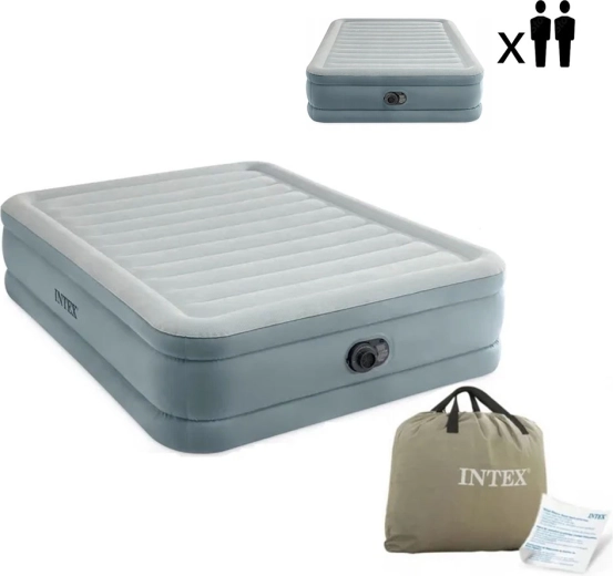 Pripučiama dvigulė čiužinė 203 × 152 × 46 cm su integruotu elektriniu siurbliu INTEX