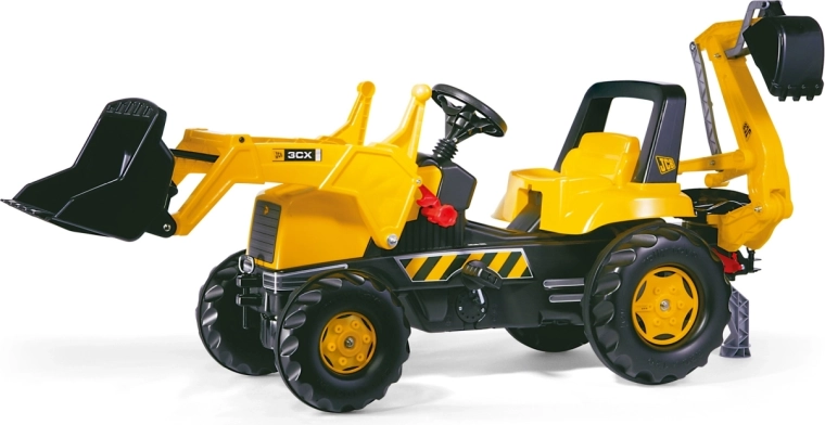 Rolly Toys minamas traktorius Rolly Junior JCB su priekiniu kaušu ir galine ekskavatoriaus ranka