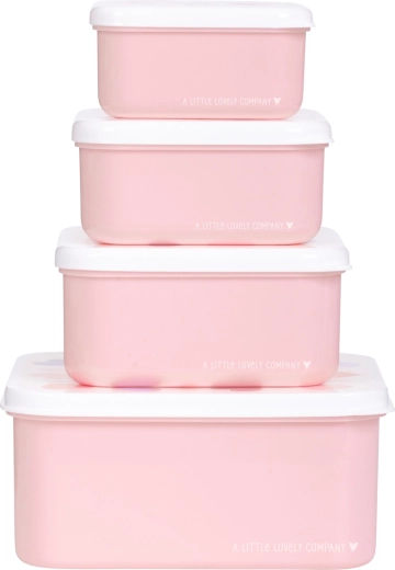 A Little Lovely Company set of four snack boxes with hearts - 4 pcs