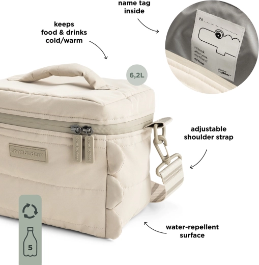 Done by Deer quilted insulated bag Croco sand