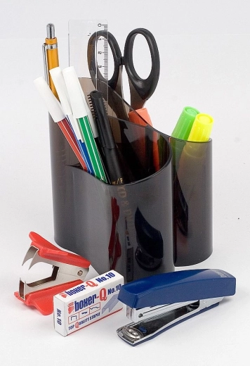 ICO Lux Pen Holder, Transparent Black