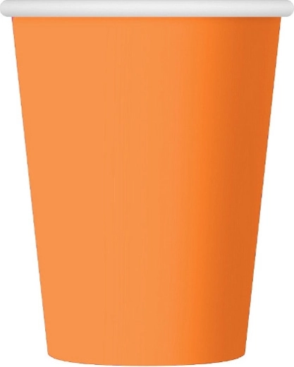 Oranžiniai popieriniai puodeliai, 6 vnt.