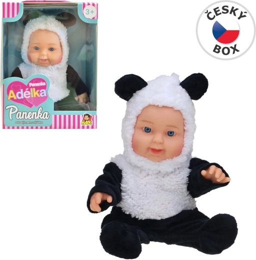 Doll with animal outfit panda 22.5 cm