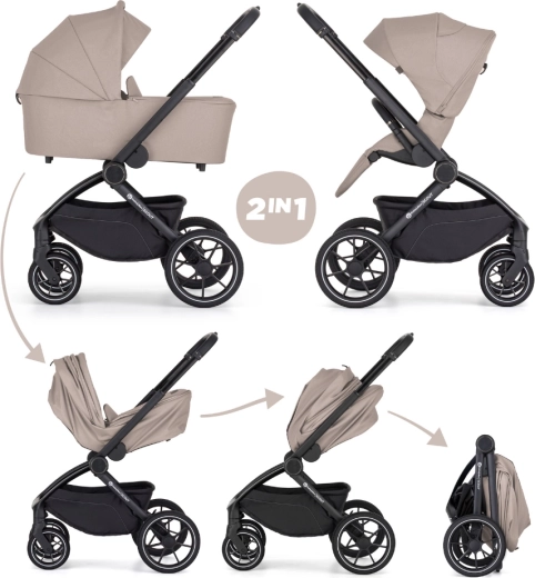 Petite&Mars kombinuotas vežimėlis Scout 2in1 anthracite moon