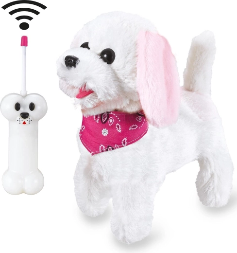 Jamara RC pliušinis šuniukas Furry Dog baltas/rožinis 27 MHz