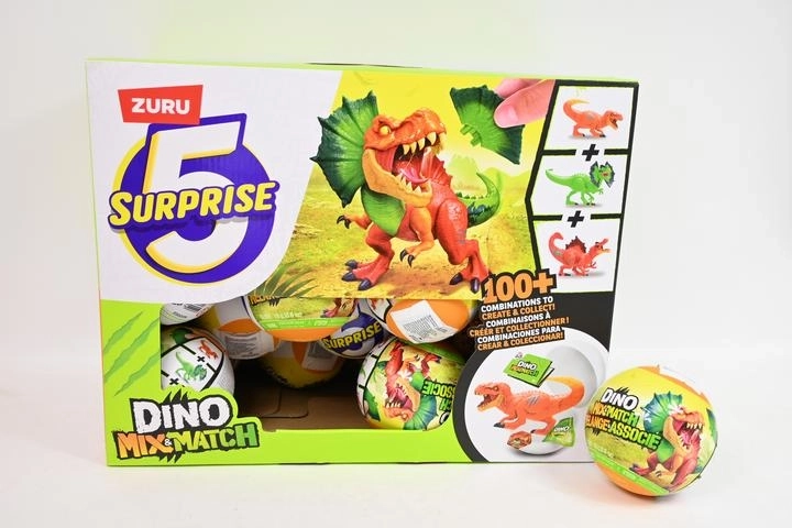 ZURU 5 Surprise Dino mix and match staigmenų kamuolys