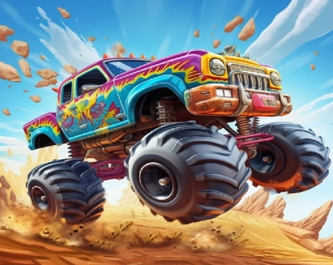 Deimantinė mozaika Monster Truck 30 × 40 cm