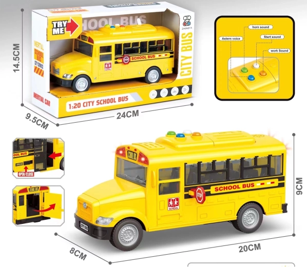 School bus with light and sound 1:20