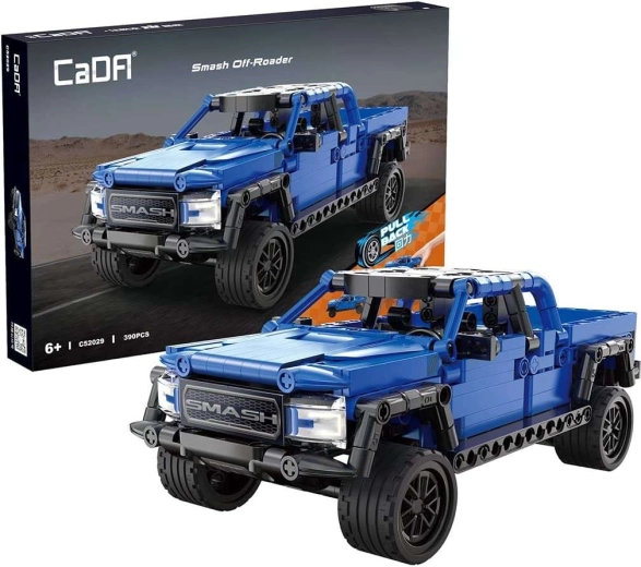 CaDA mėlynas visureigis Smash Off-Roader su atitraukimo (pull-back) pavara