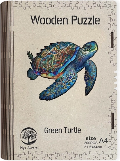 Medinės dėlionės Green Turtle A4