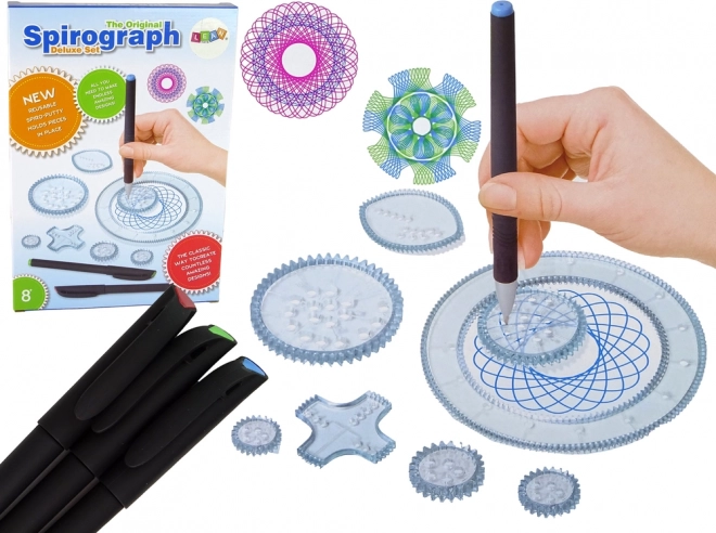 Edukacinis spirografas su flomasteriais ir šablonais