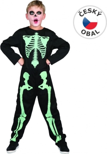 Vaikiškas karnavalinis kostiumas berniukams – šviečiantis tamsoje skeletas