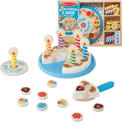 Medinis gimtadienio tortas pjaustymui su priedais 34 vnt. MELISSA & DOUG