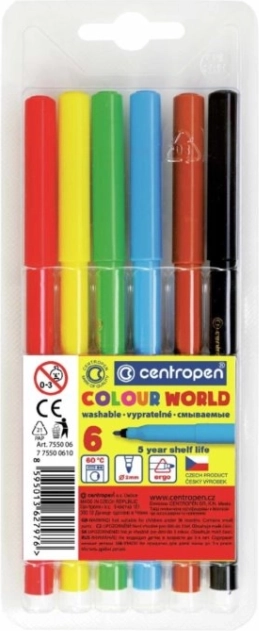 Centropen flomasterių rinkinys, 6 spalvos