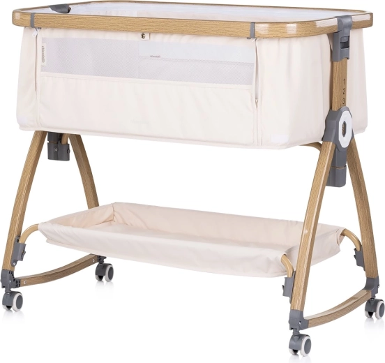 Chipolino Charisma premium bedside crib 2-in-1 cashmere wood