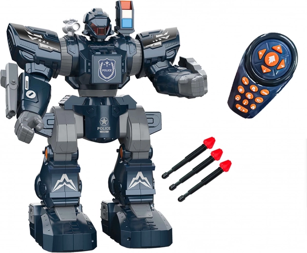 Police RC robot with shooting and effects 38 cm