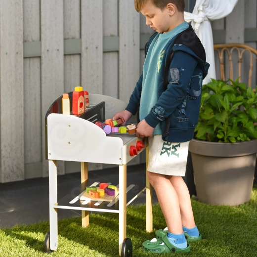 Mobile grill for play at home and outdoors