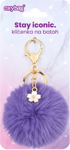 Oxybag fashion keychain with a purple pom-pom