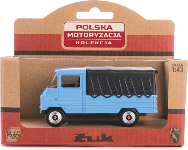 Metal model van ŻUK PRL in 1:43 scale – blue