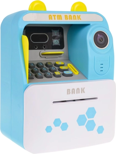 Interaktyvus vaikiškas bankomatas su veido skeneriu Face ID