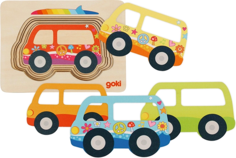 Layered wooden puzzle – van
