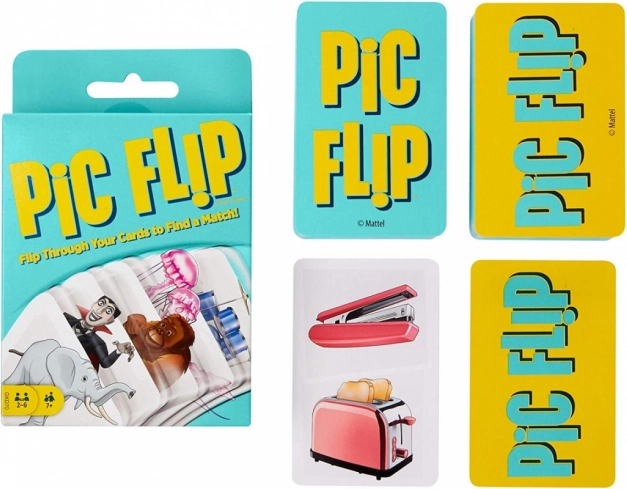 Loginis kortų žaidimas „Pic Flip“ vaikams nuo 7 m. – asociacijos ir greitas porų ieškojimas