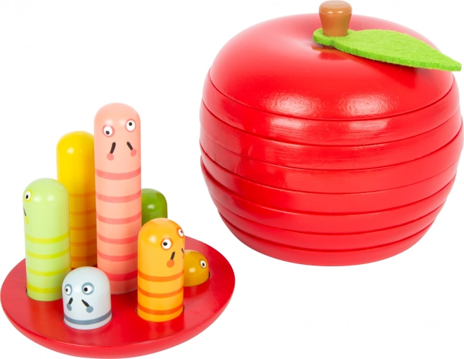 Medinė sudedamoji dėlionė „Obuolys su kirmėliukais“ small foot