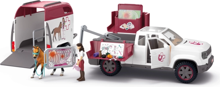 Schleich Horse Club mobilus veterinaras su priekaba