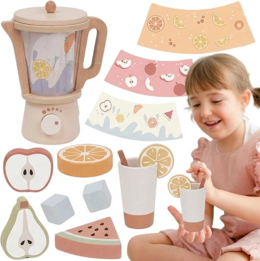 Tooky Toy medinis vaikiškas mikseris su priedais (18 dalių)