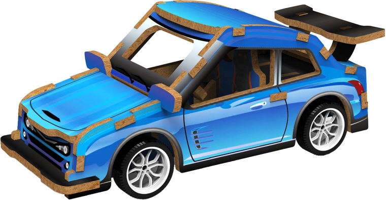 2Kids Toys 3D wooden puzzle sports car blue