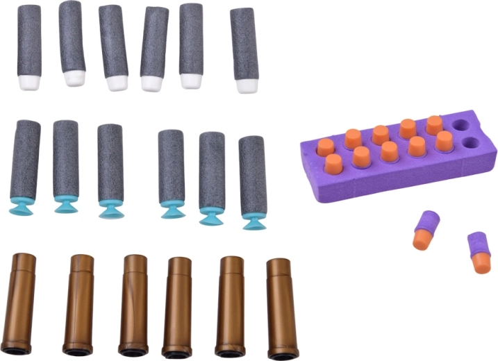 Two types of foam ammunition