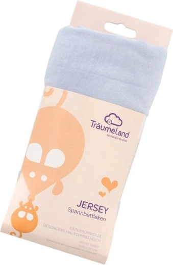 Träumeland jersey fitted sheet 40 × 90 cm light blue