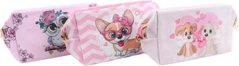 Travel faux-leather pouch with animals - 1 piece
