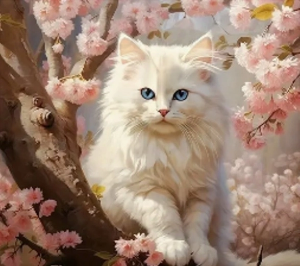 Diamond Mosaic – Cat in Flowers