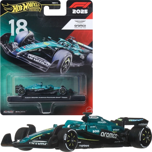 Hot Wheels Premium Formulė 1 Aston Martin Aramco Lance Stoll #18 - 1 vnt.