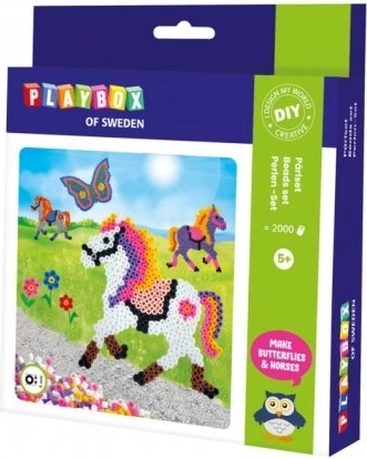 PLAYBOX Iron-on Beads Set Dogs, Cars, Dolphins and Flowers 2000 pcs