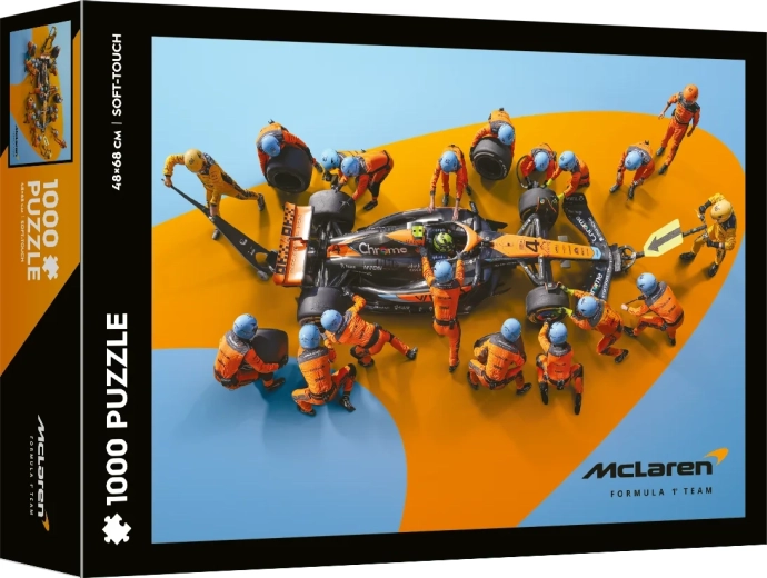 Dėlionė Soft Touch McLaren – pasaulio rekordas greičiausioje sustojimo boksuose operacijoje, 1000 detalių